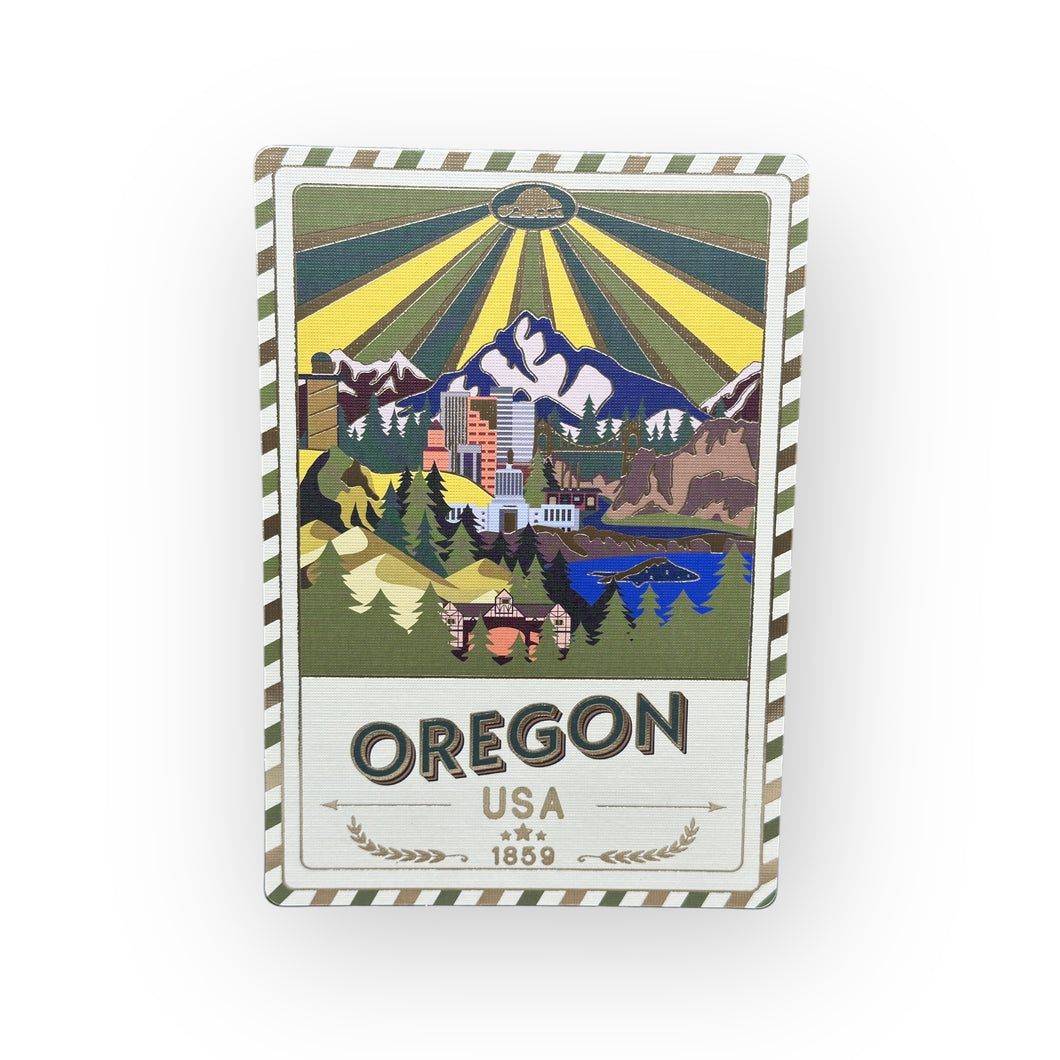 State of Oregon USA - Postcard - Textured Foil