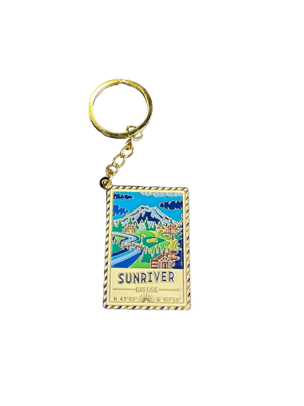 Sunriver Oregon - Enamel Postcard Keychain