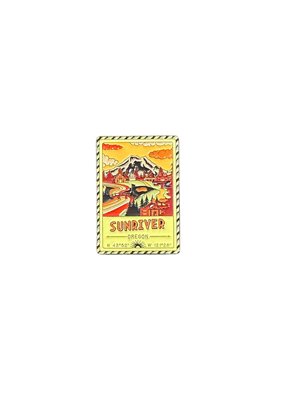 Sunriver Oregon - Enamel Postcard Magnet