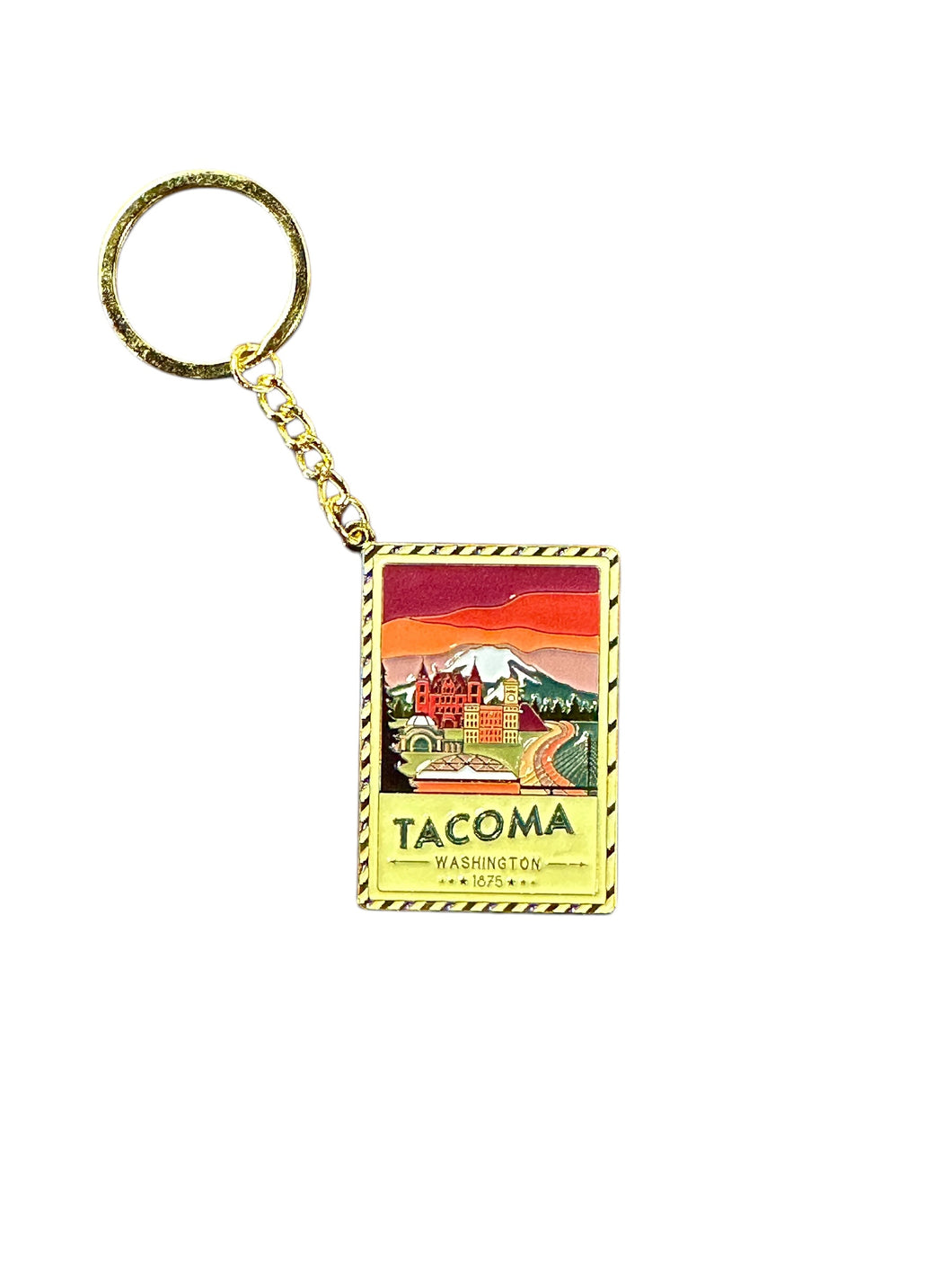 Tacoma Washington - Enamel Postcard Keychain