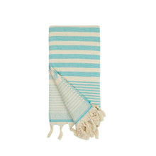 Load image into Gallery viewer, Andalusya Turkish Towels Summer Bath Beach Pool Terrybacking: Egean Blue
