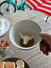 Load image into Gallery viewer, Ceramic BULL Surprise Mug Gift (11 oz. - Olive Brown) : White
