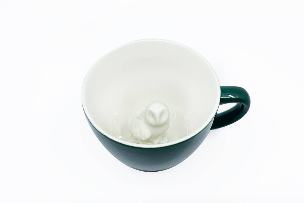 Ceramic OWL Surprise Mug Gift (11 oz. - Emerald Green)