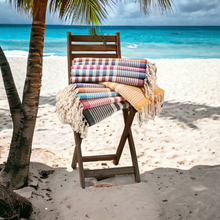 Load image into Gallery viewer, Andalusya Turkish Towels Summer Bath Beach Pool Terrybacking: Egean Blue
