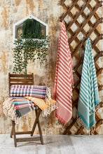 Load image into Gallery viewer, Andalusya Turkish Towels Summer Bath Beach Pool Terrybacking: Egean Blue
