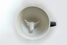 Load image into Gallery viewer, Ceramic BULL Surprise Mug Gift (11 oz. - Olive Brown) : White
