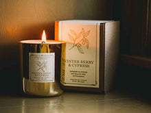 Load image into Gallery viewer, Winterberry &amp; Cypress (Gold) - 13 oz | Luxury Soy Candle
