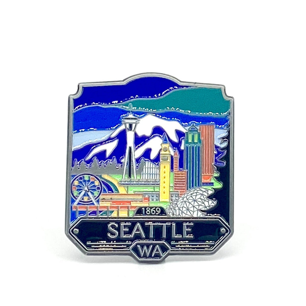 Seattle Washington - Enamel Magnet