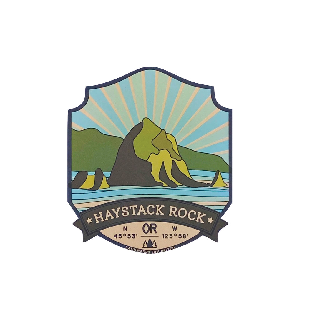 Oregon - Vinyl Sticker - Haystack Rock – Landmarks Unlimited