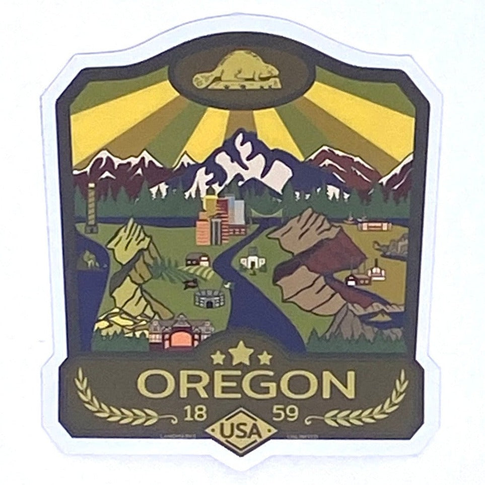 Oregon State Map Sticker State of Oregon - 4