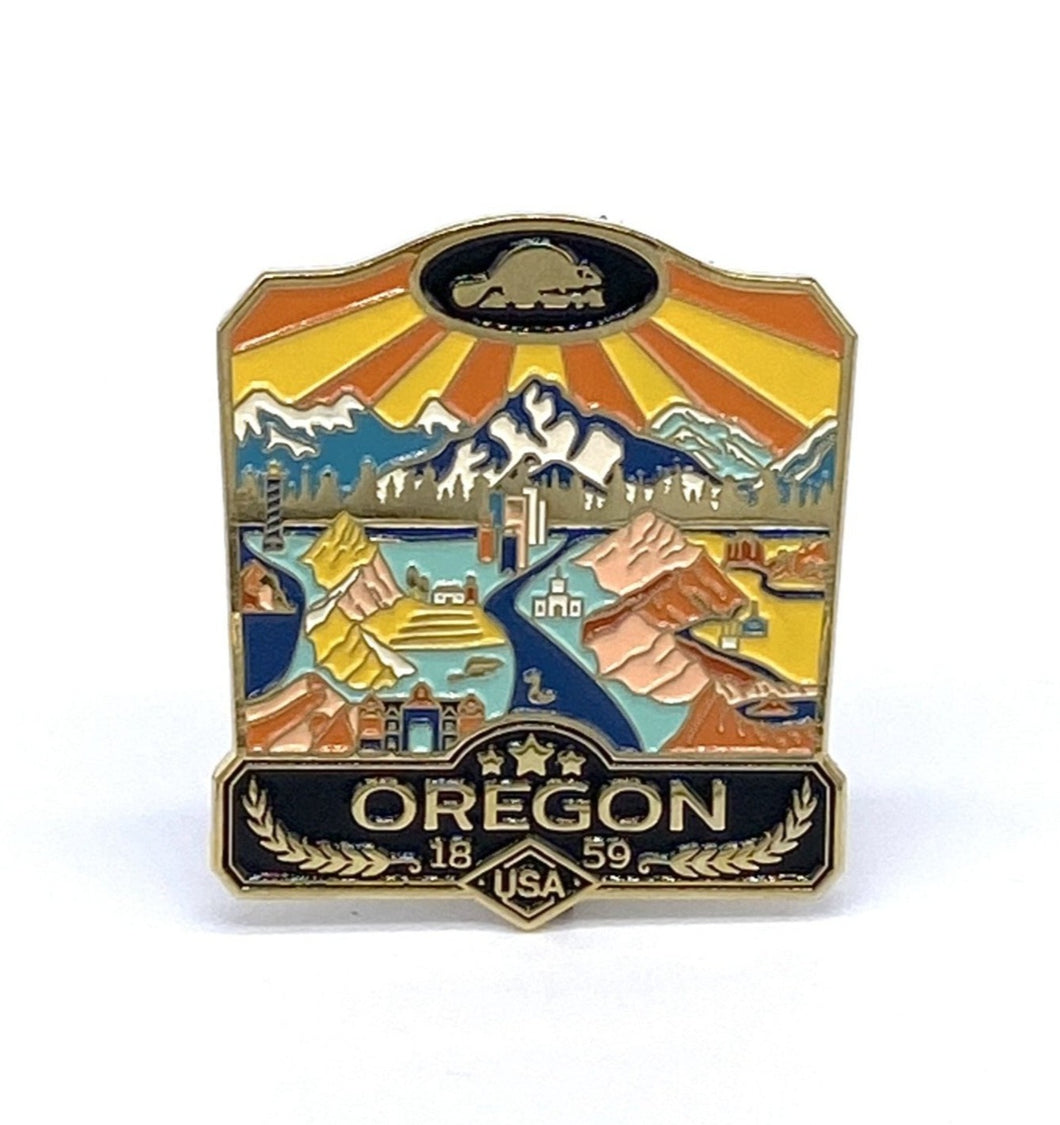 State of Oregon Enamel Magnet - United States Collection