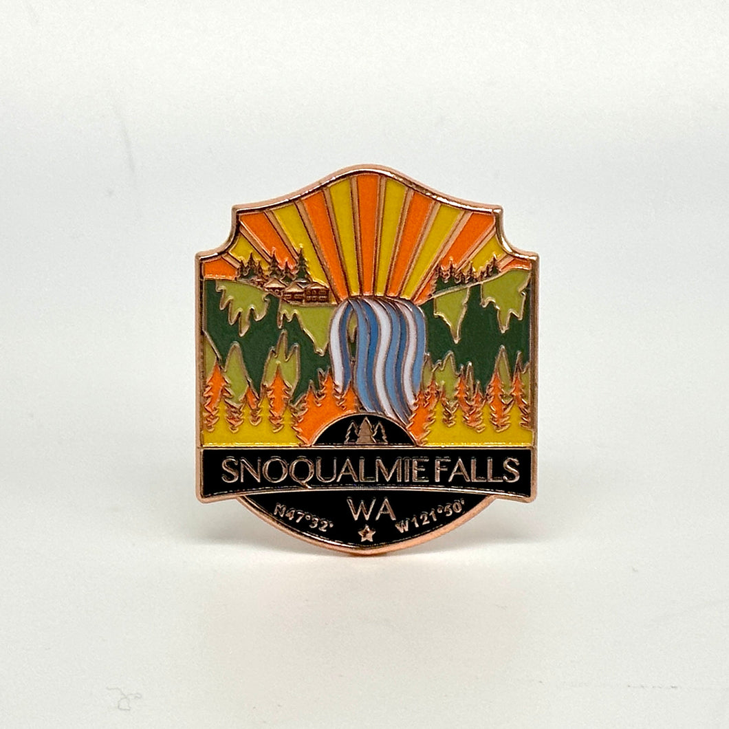 Snoqualmie Falls, Washington - Enamel Pin