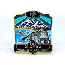 Load image into Gallery viewer, State of Alaska - Enamel Magnet

