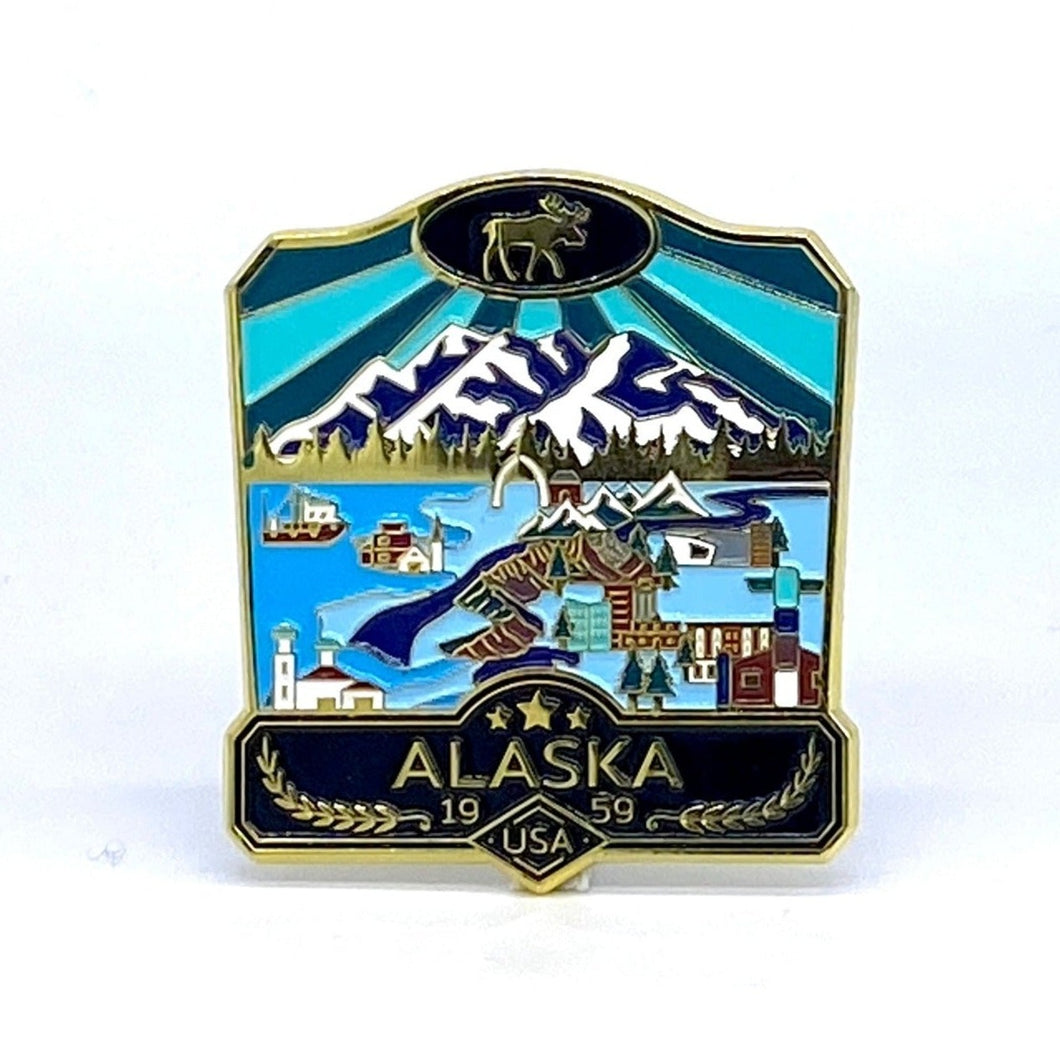 State of Alaska - Enamel Magnet