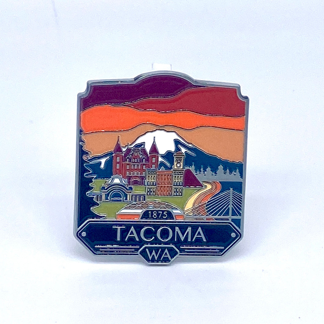 Tacoma Washington - Enamel Magnet